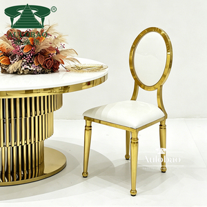 Silla de Comedor de Acero Inoxidable con Respaldo de Acrílico Transparente para Bodas - Product Image 2
