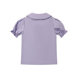 Fabricación Diseño personalizado Logo Uniformes escolares Vestido clásico Camisa <span class=keywords><strong>Peter</strong></span> Pan Blusa Niñas Ropa escolar Blusa de manga corta - Product Image 2