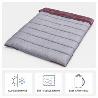Sac de couchage type enveloppe entièrement extensible, taille Queen, couverture de camping, doublure en polaire terylène douce, utilisation intérieure et extérieure en hiver