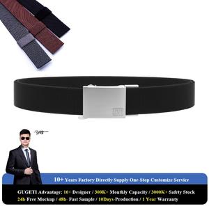 <span class=keywords><strong>Ceinture</strong></span> en sangle de polyester à haute élasticité de 3,5 cm avec <span class=keywords><strong>boucle</strong></span> automatique en alliage gravée au logo de l'usine pour hommes et femmes - Product Image 1