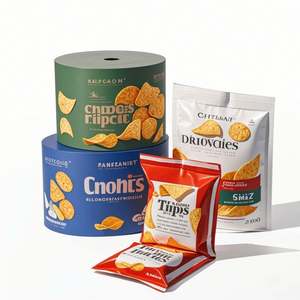 Emballage de film en rouleau souple imprimé personnalisé laminé en BOPP souple étanche à l'humidité Sachets alimentaires brillants pour chips Chewing-gum - Product Image 1