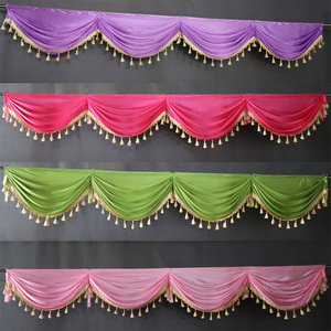 Khách sạn tiệc sự kiện đám cưới sân khấu lce lụa vải bảng váy trang trí phông nền với swag màn - Product Image 6