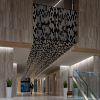 Plafond en aluminium perforé sur mesure pour restaurant de luxe, design nuage avec éclairage LED, Arabie Saoudite