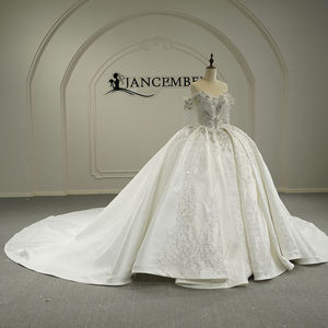 Robe de mariée bouffante vintage Jancember GT26007 avec broderie en satin et franges, style Sweetheart - Product Image 2