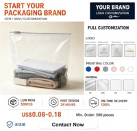 Sacs refermables givrés personnalisés en gros, pochettes d'emballage plastique réutilisables pour vêtements, chaussures, chaussettes avec logo de marque personnalisé