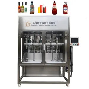 automatic high viscosity blending hot tomato paste/fruit jam sauce/honey bottle filler filling machine