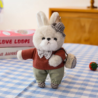 Nouvelle poupée en peluche lapin mignonne style ferme, rembourrage en coton PP, style rural, pendentif lapin de dessin animé, jouet en peluche