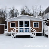 Casas Contenedor de Acero de Doble Ala Expandibles, Diseño Profesional, de 20-40 Pies, con Tres Dormitorios para Uso como Almacén