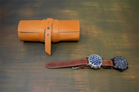 Reiskoffers voor horloges &amp;   Etuis van echt leer, waterdicht, reisvriendelijk draagbaar tasje