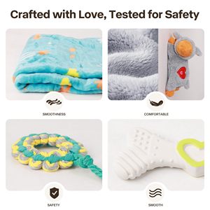 AFP Kit de iniciación para Cachorros para aliviar la ansiedad, juego esencial para perros recién nacidos, latido del corazón, ayuda para dormir, manta acogedora, paquetes de calor, cuerda de látex, juguete para masticar - Product Image 6