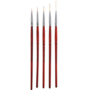 Ensemble de pinceaux à manche en bois rouge japonais pour le nail art, stylos de sculpture et de dessin pour la manucure DIY et la création de motifs sur les ongles - Product Image 6
