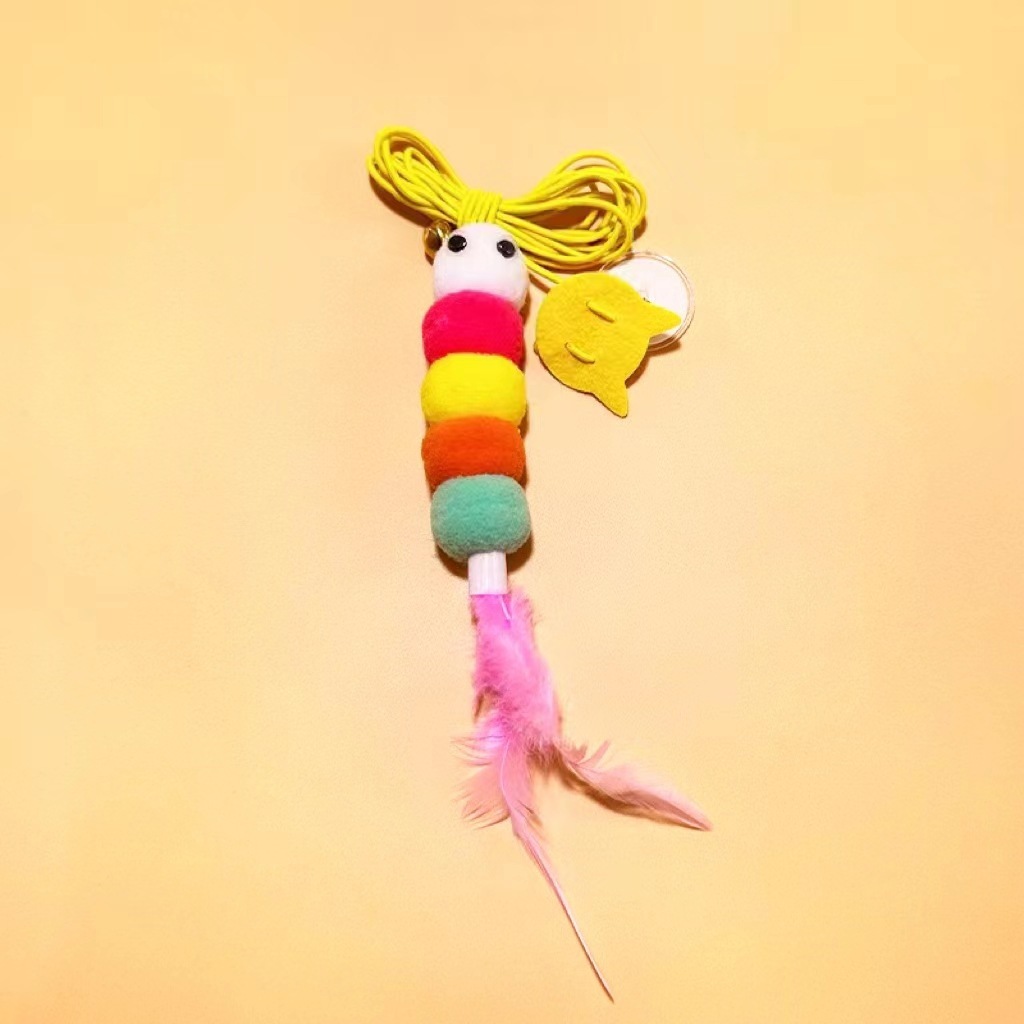 Pink feathers, caterpillar