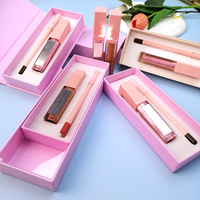 Kits de gloss à lèvres liquides LED OEM en gros, marque privée, haute qualité, hydratant, avec tube lumineux LED et miroir