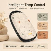 Chauffe-mains et batterie externe 2-en-1 WPB002 3600mAh 18650 10W 30-50°C Température Intelligente Double Face 5s USB-C Mini Aluminium OEM Personnalisé