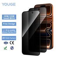 Protection d'écran en verre trempé céramique antistatique 2.5D 9H ATB pour iPhone 17 18 Pro - Film de confidentialité pour téléphone portable