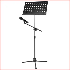 MS-513 Lebeth Factory Wholesale Height Adjustable Floding Music Stand With Microphone Stand