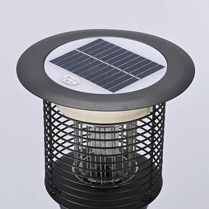 <b>Solar</b> <b>Powered</b> Mosquito Killer <b>Lamp</b> Black Stainless Steel Outdoor Waterproof Insecticidal Lighting For Lawn And Courtyard - Product Image 1