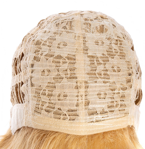 Pelucas <span class=keywords><strong>de</strong></span> Cabello Sintético Corto y Rizado, Rubio Claro, Largo hasta los Hombros, Fibra Resistente a Altas Temperaturas, 150% <span class=keywords><strong>de</strong></span> Densidad, Gorra <span class=keywords><strong>de</strong></span> Malla Rosa, Estilo Americano - Product Image 6