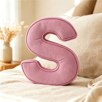 Coussins décoratifs en velours côtelé de haute qualité en forme de lettre initiale, alphabet anglais de A à Z pour la décoration du canapé, de la chambre et du salon