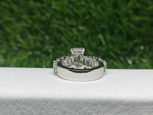 Custom Lab Grown Diamond Vintage <b>Ring</b> 14k Gold Emerald Cut Fancy Dark Luxury Women's RIZTA JEWELS DE Color D - Product Image 3