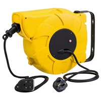 Enrouleur de câble rétractable mural automatique 10 m, prise UK, câble d'extension robuste en caoutchouc H07RN-F, protection contre les surcharges, OEM