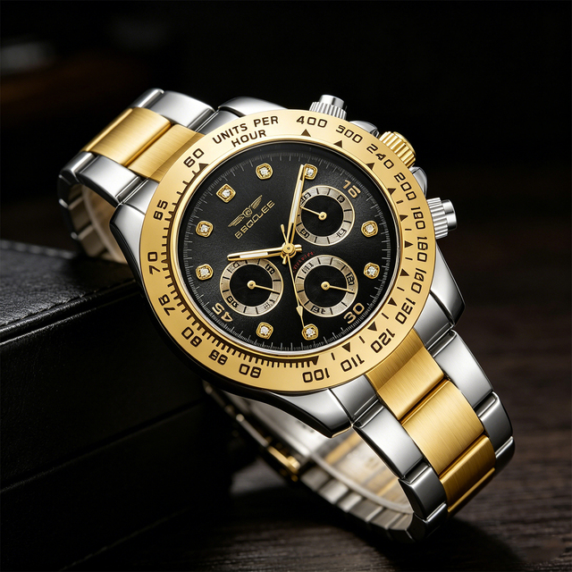 Men's Quartz Watch Multi Functional Timing Watch Waterproof Classic Fashion Alloy Steel Strip Quartz Watch Men's Watch