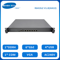 6 Lan Celeron J6412 DDR4 16GB VGA Console 4 USB Mini PCIE 1u Rack Serveur Châssis Oem Réseau Pare-feu Appareil