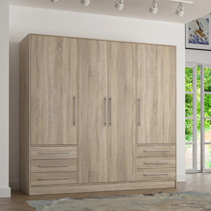 Armario Independiente de 4 Puertas con Diseño de Marco de Alta Calidad, Amplio Espacio de Almacenamiento, para Dormitorio, Habitación <span class=keywords><strong>Juvenil</strong></span>, Moderno, de Madera - Product Image 2