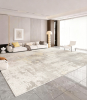 Tapis d'intérieur abstrait grand format, doux et lavable, tapis moderne à poils ras neutre pour la maison et le bureau