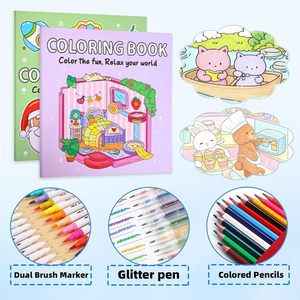 Libro de Colorear con Tinta de Estilo Inverso, Audaz y Fácil, con Doble Estilo: Líneas Clásicas y Diseños Coloridos, Hecho en China - Product Image 2