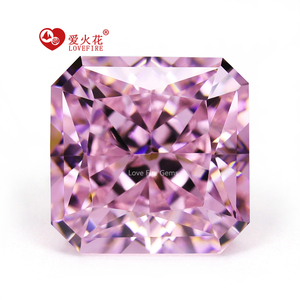 5A+ Sauqre Cut Corner 4k Crush Ice Cz Gemstone <strong>4</strong>*4mm-16*16mm L-Pink /<strong>Imported</strong> Pink/D-Pink High Quality Synthetic Cubic Zirconia - Product Image 1