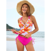 Maillots de bain imprimés tropicaux en gros, gilets de fitness, bikinis, tankinis tendance pour femmes