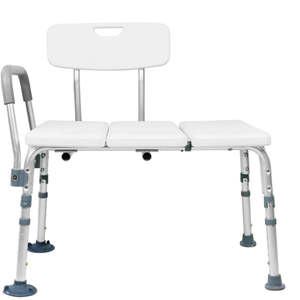 Siège de bain pour adulte avec poignée rembourrée, banc de transfert blanc pour personnes âgées PEPE P30026 - Product Image 2
