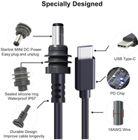 Kabel Daya Starlink Mini USB-C PVC DC Tahan Air Transmisi Daya Stabil Kabel Pengganti Warna Hitam untuk Penggunaan di Mobil Kompatibel