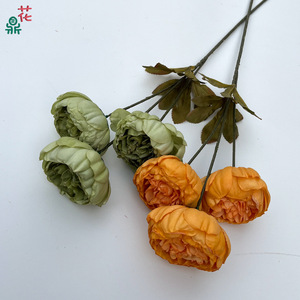 Fleurs de pivoine en soie, 3 têtes, haute simulation, décoration de mariage, fleurs artificielles pour allée de mariage - Product Image 1
