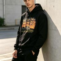 Sweat-shirt graphique surdimensionné pour homme, impression personnalisée, style hip-hop, vente en gros, impression DTG