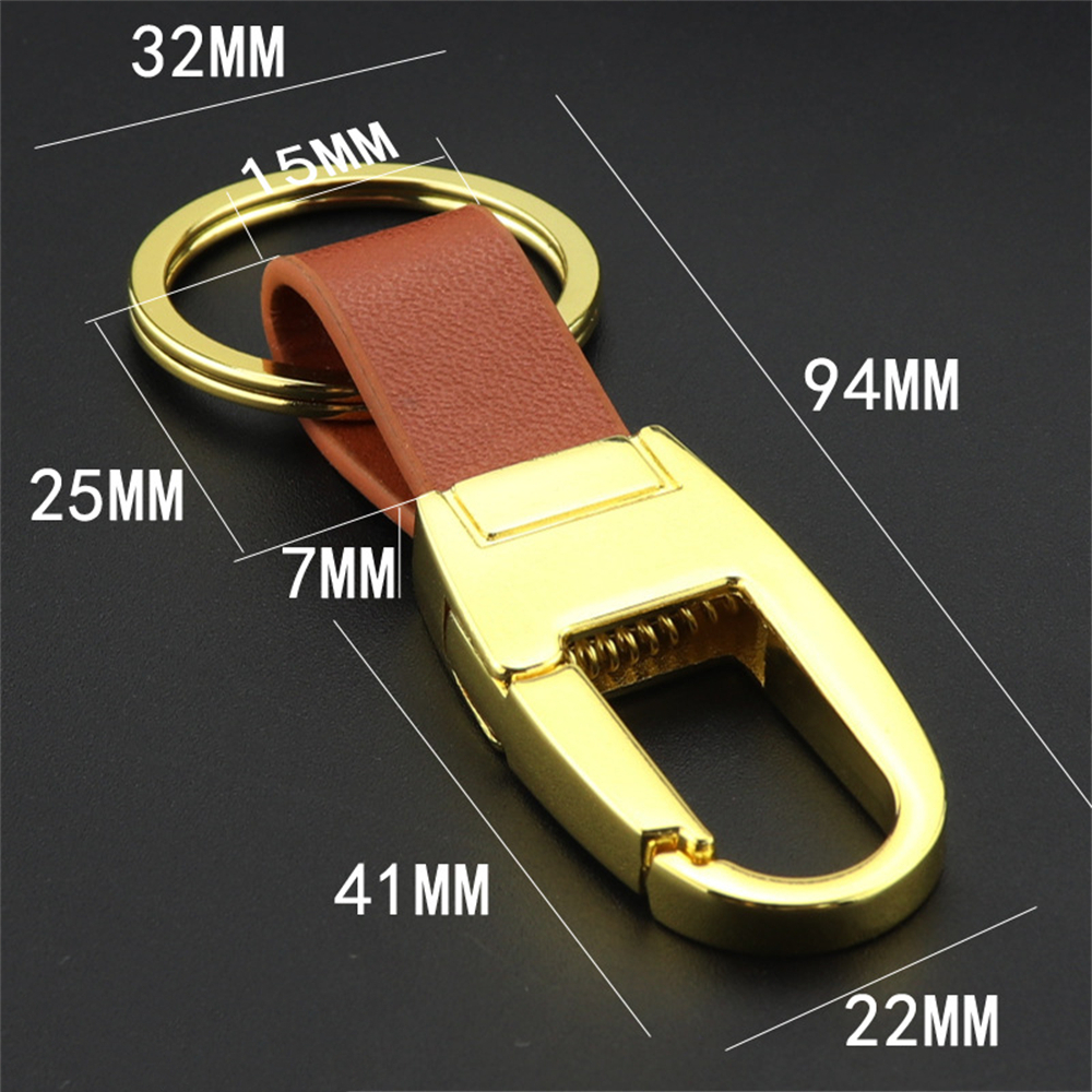 Men's Simple Waist Buckle Leather Business Keychain Car Key Holder Classic Key Ring Accessories Gift For Man