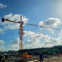 Grue à tour de construction 4T avec moteur, boîte de vitesses, télécommande, caméra CCTV, cadre d'ancrage, tige de traction, électrique mobile à accès interne