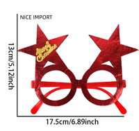 Lunettes de Noël style lettres dorées, flocons de neige et étoiles, best-seller, décoration de fête du Nouvel An