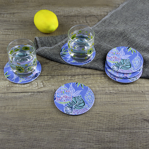 SEBEST Wholesale Custom Sublimation 4 Inch Plastic Drink Cup Coaster Resin Melamine Coaster for Drinks