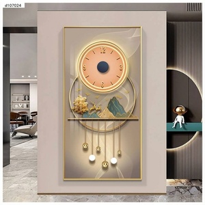 Reloj Decorativo de Porcelana de Alta Gama, Reloj de Pared Atmosférico con Pintura de Barco Pirata Dorado, Serie de Paisajes Marinos - Product Image 6