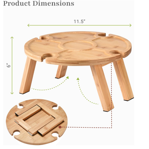 Portable Wood Picnic <b>Table</b> <b>Small</b> Camping <b>Foldable</b> for Beach Barbecue Outdoor - Product Image 2