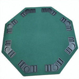 Table de poker octogonale pliable de 48 pouces, tapis de casino pour 8 joueurs, table de jeu en MDF avec housse pour la maison, le sous-sol, l'hôtel - Product Image 2