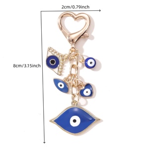Llavero de esmalte con diseño de corazón creativo y ojos de <span class=keywords><strong>diablo</strong></span>, bonito y encantador, de la serie Religión Mística, colgante para mochila, buen regalo para amigos - Product Image 4