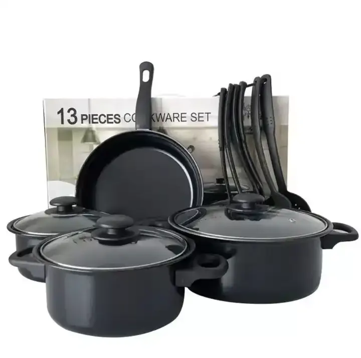 Grosir 13 buah panci tidak lengket panci sup wajan penggorengan set peralatan masak dapur Multi-piece