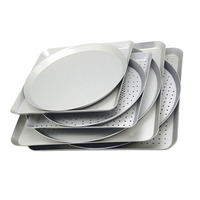 10 13 Zoll eloxiertes Aluminium perforierte runde quadratische Pizza Backblech Backform Pizza Teller mit Löchern