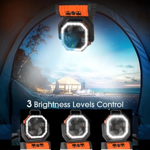 USB Rechargeable LED Power Bank 20000mAh Waterproof Camping Fan Air Cooling LED <b>Light</b> for Car Outdoor Use-Portable 3-Year - Product Image 4