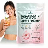 Poudre d'Accélérateur d'Hydratation Électrolytique Saveur Pêche Thé Oolong, Boisson Électrolytique à Hydratation Rapide avec Multiples Vitamines