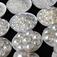 Perles d'imitation ABS rondes en vrac avec trou, 3mm-20mm, perles d'imitation ABS à demi-trou, vente en gros