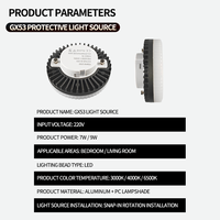 Lustre LED GX53 IP44 moderne à faible lumière bleue, protection oculaire, 10W 15W, dissipation thermique en aluminium pour armoire de cuisine